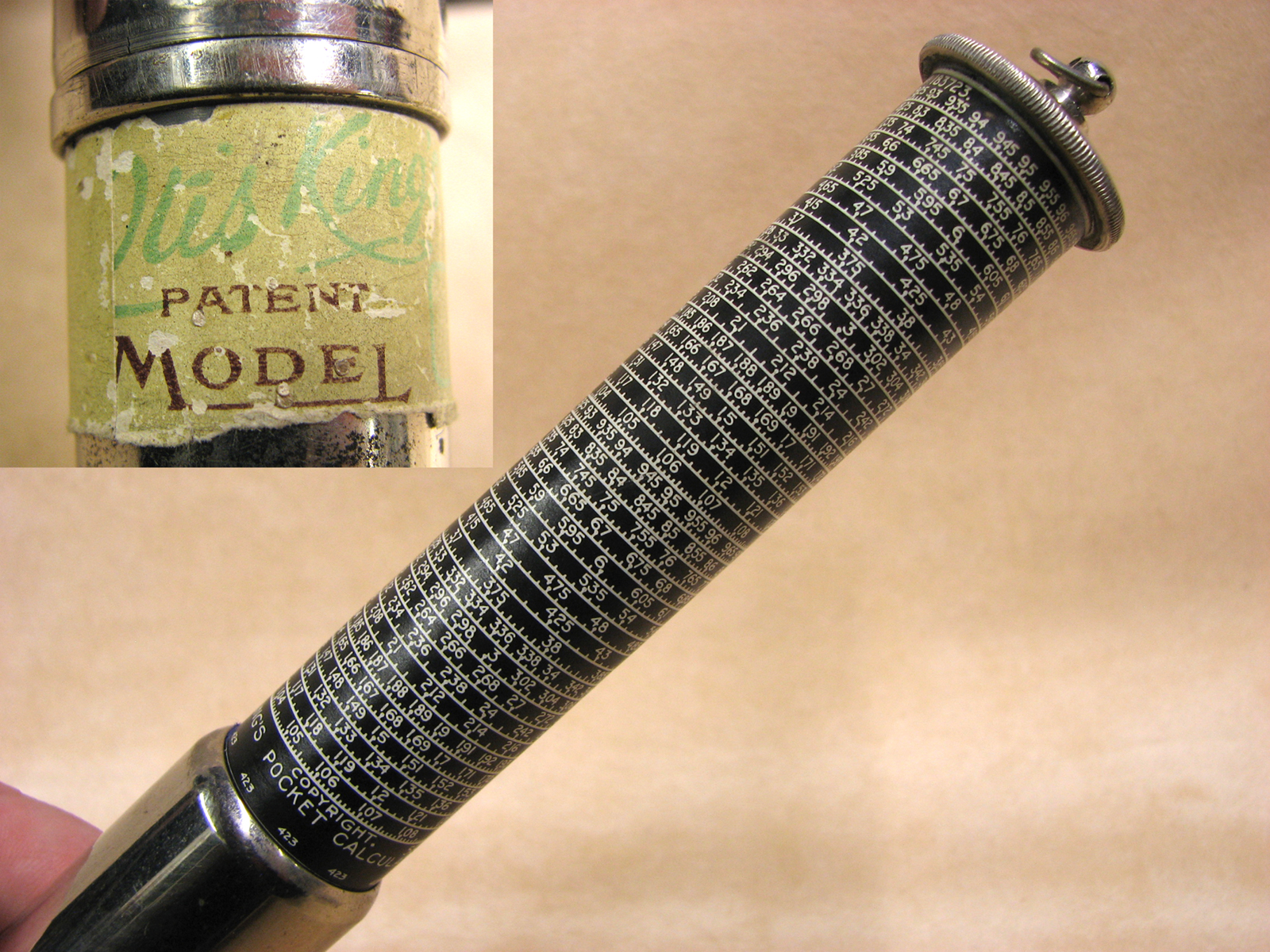 1920's Otis King Model K type A calculator with rare white on black scales